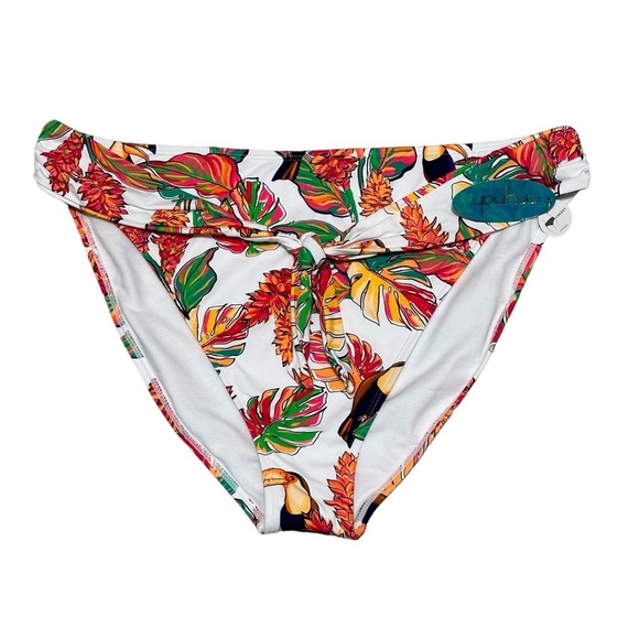 Mynah XXL 2XL Swim Bikini Bottom Hipster Flowers Tropical Toucan Swimwear NWT - Picture 3 of 9